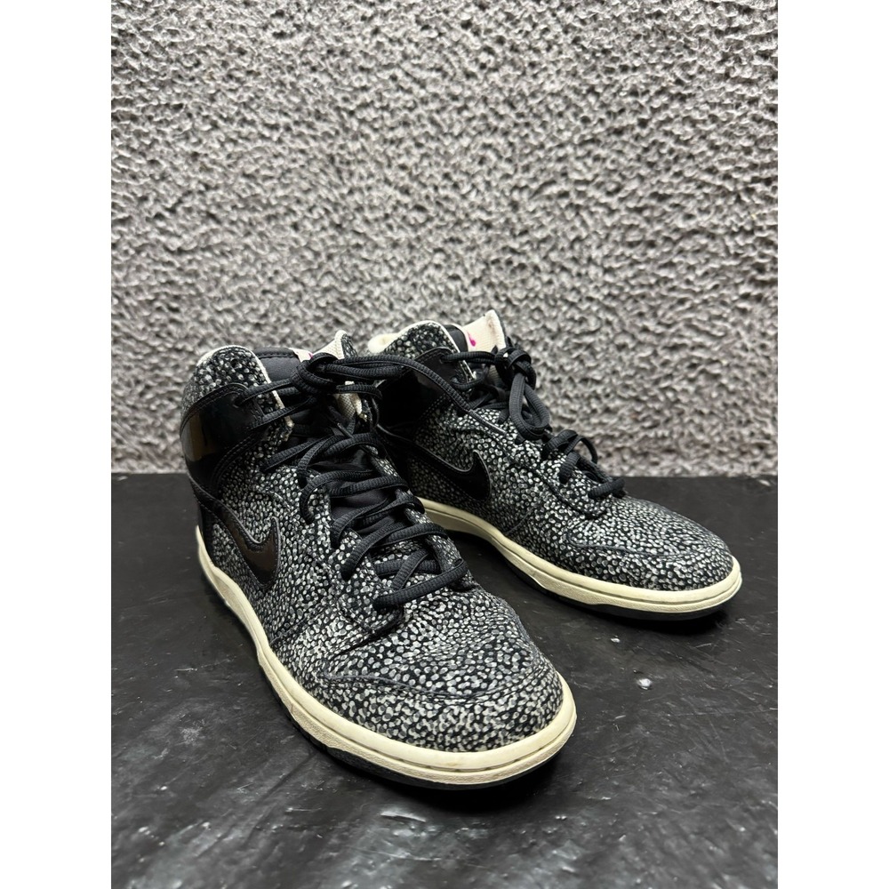Nike Dunk High Skinny Print Anthracite Tiger Black Shoes 543242-006 Women Size 9